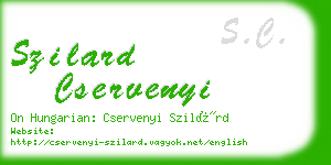 szilard cservenyi business card